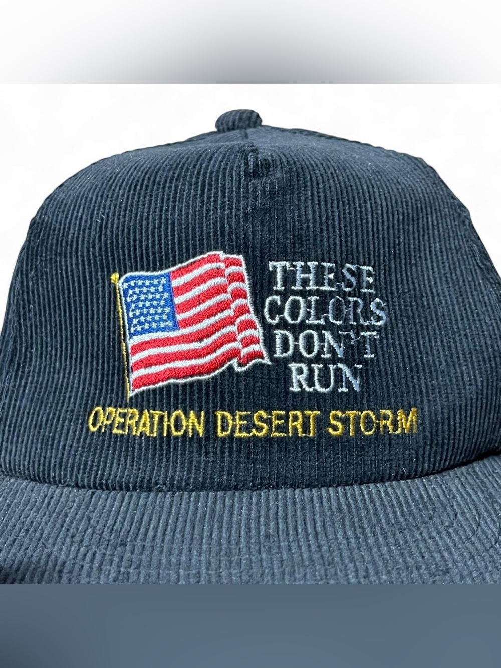 Vintage Speedway Operation Desert Storm Hat Cap Snap Back Mens USA Flag 90s